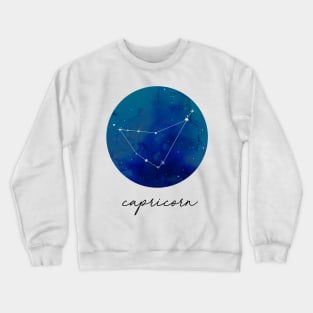 Capricorn Watercolor Zodiac Constellation Crewneck Sweatshirt